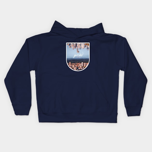 PNW Skylines-Portland and Seattle Kids Hoodie by tonylonder